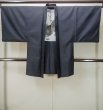 画像1: P0526D 男性用 羽織  大島紬  シルク（正絹） 深い藍,  亀甲 【中古】【USED】【リサイクル】 ★★★☆☆【P0526D】 (1)