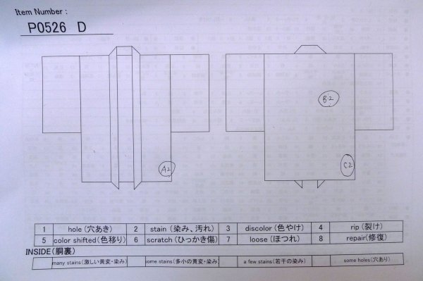 画像18: P0526D 男性用 羽織  大島紬  シルク（正絹） 深い藍,  亀甲 【中古】【USED】【リサイクル】 ★★★☆☆【P0526D】 (18)