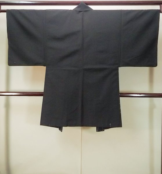 画像2: P0526H 男性用 羽織   シルク（正絹） 青み茶色,  抽象的模様 【中古】【USED】【リサイクル】 ★★★★☆【P0526H】 (2)
