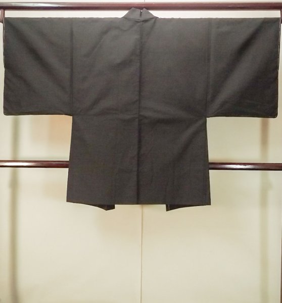 画像2: P0526I 男性用 羽織   シルク（正絹） 深い茶色,  木 【中古】【USED】【リサイクル】 ★★★★☆【P0526I】 (2)