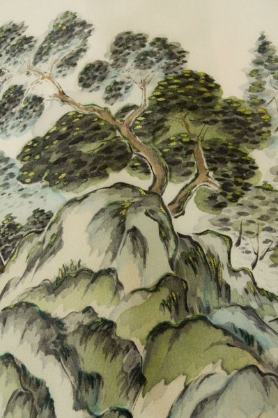 画像18: P0526J 男性用 羽織  大島紬  シルク（正絹） 茶色,  松/松葉 【中古】【USED】【リサイクル】 ★★★☆☆【P0526J】 (18)
