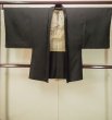 画像1: P0526K 男性用 羽織   シルク（正絹） 黒,  木 【中古】【USED】【リサイクル】 ★★★★☆【P0526K】 (1)