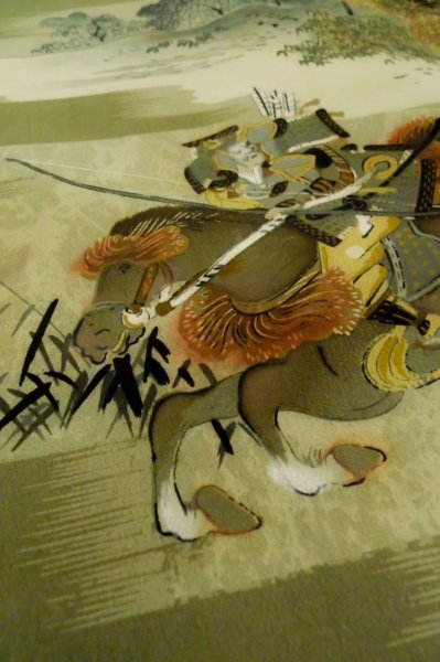 画像15: P0526L 男性用 羽織   シルク（正絹） 黒,  松/松葉 【中古】【USED】【リサイクル】 ★★★★☆【P0526L】 (15)