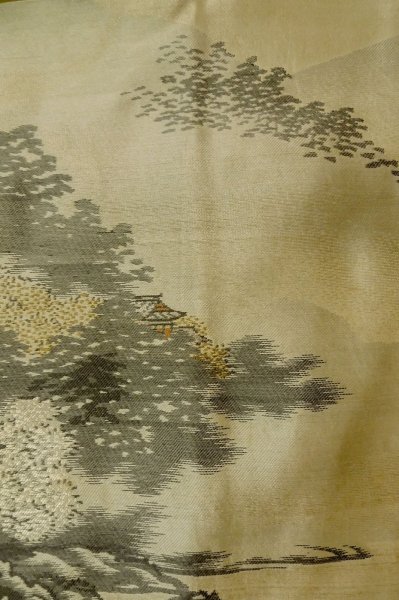 画像15: P0526M 男性用 羽織   シルク（正絹） 黒,  山 【中古】【USED】【リサイクル】 ★★★★☆【P0526M】 (15)