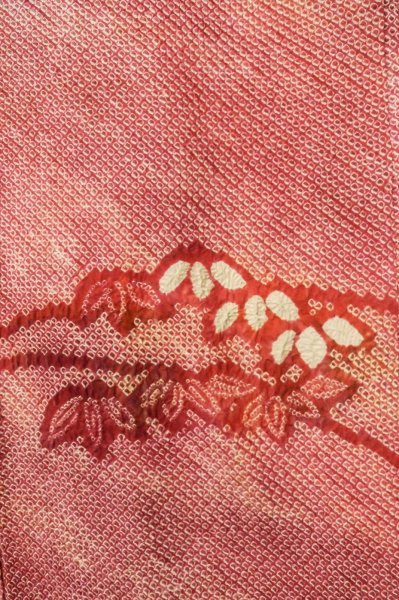 画像4: P0526W 女性用 羽織   シルク（正絹） 茶色み橙色,  竹 【中古】【USED】【リサイクル】 ★★★☆☆【P0526W】 (4)