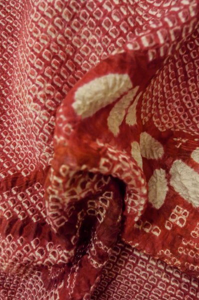 画像10: P0526W 女性用 羽織   シルク（正絹） 茶色み橙色,  竹 【中古】【USED】【リサイクル】 ★★★☆☆【P0526W】 (10)