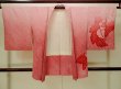 画像1: P0526X 女性用 羽織   シルク（正絹） 桃色,  葉 【中古】【USED】【リサイクル】 ★★★★☆【P0526X】 (1)