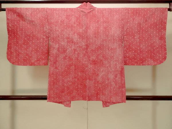画像2: P0527B 女性用 羽織   化繊 深い桃色,  小さな点々 【中古】【USED】【リサイクル】 ★★★★☆【P0527B】 (2)