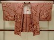 画像1: P0527C 女性用 羽織   シルク（正絹） 深い茶色,  花丸文 【中古】【USED】【リサイクル】 ★★★★☆【P0527C】 (1)