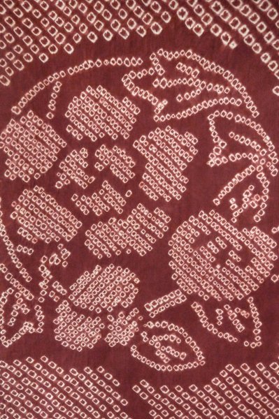 画像5: P0527C 女性用 羽織   シルク（正絹） 深い茶色,  花丸文 【中古】【USED】【リサイクル】 ★★★★☆【P0527C】 (5)