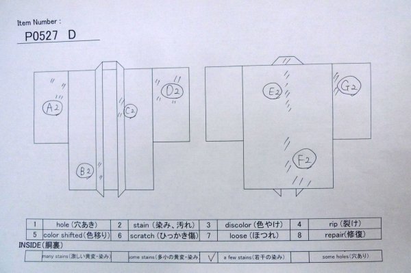 画像9: P0527D 女性用 羽織   シルク（正絹） 紫みえんじ,  蜀江文 【中古】【USED】【リサイクル】 ★★☆☆☆【P0527D】 (9)