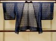 画像1: P0602S 女性用 羽織   麻 深い紺,  抽象的模様 【中古】【USED】【リサイクル】 ★★★★☆【P0602S】 (1)