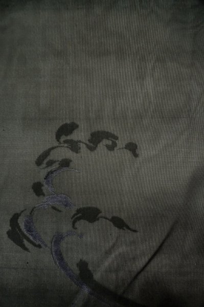 画像3: P0602Y 女性用 羽織   シルク（正絹） 黒,  波 【中古】【USED】【リサイクル】 ★★★★☆【P0602Y】 (3)