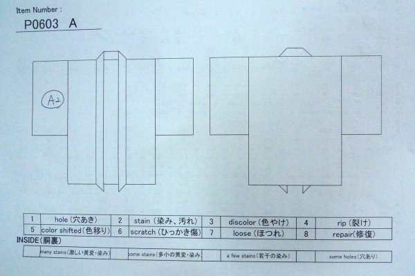 画像12: P0603A 女性用 羽織   シルク（正絹） 黒,  花菱 【中古】【USED】【リサイクル】 ★★★☆☆【P0603A】 (12)