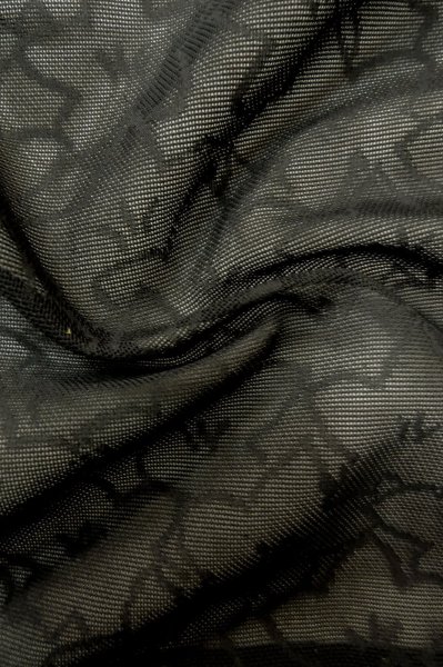 画像9: P0603D 女性用 羽織   シルク（正絹） 黒,  もみじ 【中古】【USED】【リサイクル】 ★★★☆☆【P0603D】 (9)