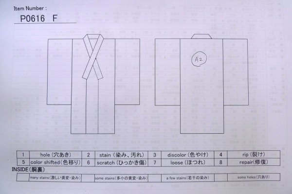 画像13: P0616F 女性用 紬   シルク（正絹） 黒,  縞 【中古】【USED】【リサイクル】 ★★★☆☆【P0616F】 (13)
