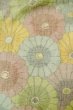 画像3: P0616I 女性用 紬   シルク（正絹） 淡いマルチカラー,  菊 【中古】【USED】【リサイクル】 ★★☆☆☆【P0616I】 (3)