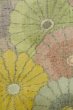 画像7: P0616I 女性用 紬   シルク（正絹） 淡いマルチカラー,  菊 【中古】【USED】【リサイクル】 ★★☆☆☆【P0616I】 (7)