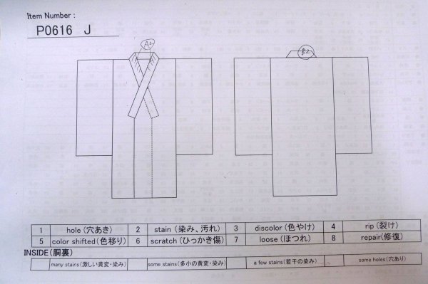 画像13: P0616J 女性用 紬   シルク（正絹） 黒,  線 【中古】【USED】【リサイクル】 ★★★☆☆【P0616J】 (13)