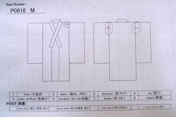画像13: P0616M 女性用 紬   シルク（正絹） 深い藍,  梅 【中古】【USED】【リサイクル】 ★★★☆☆【P0616M】 (13)
