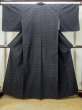 画像1: P0616S 女性用 紬   シルク（正絹） 深い藍,  縞 【中古】【USED】【リサイクル】 ★★★★☆【P0616S】 (1)