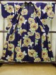 画像2: P0616X 女性用 注染浴衣   綿 藍,  花 【中古】【USED】【リサイクル】 ★★★★☆【P0616X】 (2)