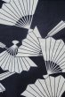 画像4: P0616Y 女性用 浴衣（日本製）   綿 藍,  扇 【中古】【USED】【リサイクル】 ★★☆☆☆【P0616Y】 (4)