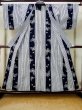 画像2: P0616Z 女性用 浴衣（日本製）   綿 藍,  蝶々 【中古】【USED】【リサイクル】 ★★★☆☆【P0616Z】 (2)