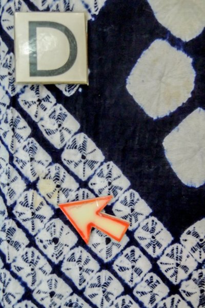 画像16: P0617C 女性用 浴衣（日本製）   綿 藍,  花 【中古】【USED】【リサイクル】 ★★☆☆☆【P0617C】 (16)
