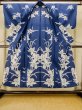画像2: P0617D 女性用 浴衣（日本製）   綿 藍,  花 【中古】【USED】【リサイクル】 ★★★★☆【P0617D】 (2)