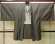 画像1: P0708A 男性用 羽織   シルク（正絹） 深い茶色み灰色,  亀甲 【中古】【USED】【リサイクル】 ★★☆☆☆【P0708A】 (1)