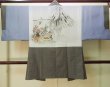 画像3: P0708A 男性用 羽織   シルク（正絹） 深い茶色み灰色,  亀甲 【中古】【USED】【リサイクル】 ★★☆☆☆【P0708A】 (3)