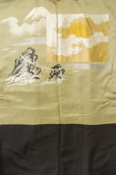 画像4: P0708B 男性用 羽織   シルク（正絹） 黒,  【中古】【USED】【リサイクル】 ★☆☆☆☆【P0708B】 (4)