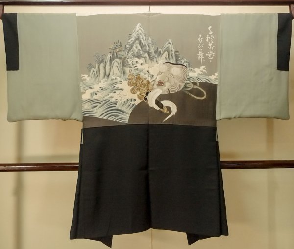 画像3: P0708G 男性用 羽織   シルク（正絹） 黒,  【中古】【USED】【リサイクル】 ★☆☆☆☆【P0708G】 (3)