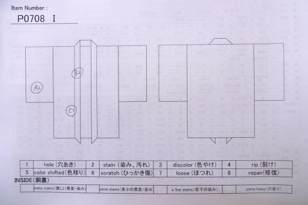 画像16: P0708I 男性用 羽織   シルク（正絹） 青み灰色,  抽象的模様 【中古】【USED】【リサイクル】 ★☆☆☆☆【P0708I】 (16)