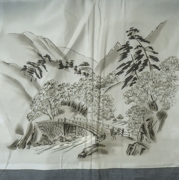 画像4: P0708K 男性用 羽織  大島紬  シルク（正絹） 深い紺,  亀甲 【中古】【USED】【リサイクル】 ★★★★★【P0708K】 (4)