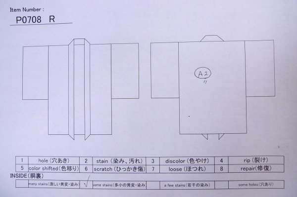 画像16: P0708R 男性用 羽織   シルク（正絹） 深い紺,  【中古】【USED】【リサイクル】 ★★★☆☆【P0708R】 (16)