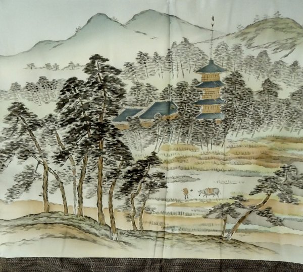 画像3: P0708T 男性用 羽織   シルク（正絹） 深い茶色,  亀甲 【中古】【USED】【リサイクル】 ★★★★☆【P0708T】 (3)