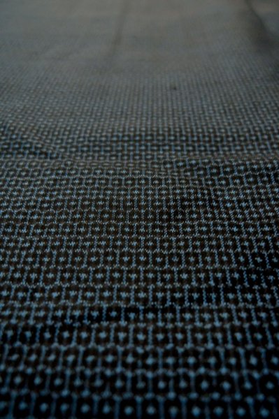 画像8: P0708U 男性用 羽織  大島紬  シルク（正絹） 深い紺,  亀甲 【中古】【USED】【リサイクル】 ★★★★☆【P0708U】 (8)