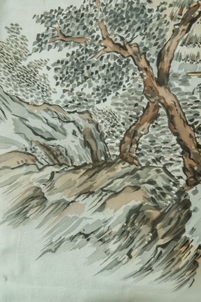 画像14: P0708U 男性用 羽織  大島紬  シルク（正絹） 深い紺,  亀甲 【中古】【USED】【リサイクル】 ★★★★☆【P0708U】 (14)