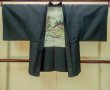 画像1: P0708W 男性用 羽織   シルク（正絹） 深い青緑色,  【中古】【USED】【リサイクル】 ★☆☆☆☆【P0708W】 (1)