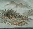 画像4: P0708Y 男性用 羽織  大島紬  シルク（正絹） 深い紺,  幾何学模様 【中古】【USED】【リサイクル】 ★★★★☆【P0708Y】 (4)