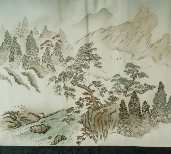画像4: P0708Z 男性用 羽織   シルク（正絹） 深い青緑色,  【中古】【USED】【リサイクル】 ★★★★☆【P0708Z】 (4)