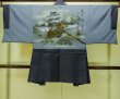 画像3: P0709B 男性用 羽織  大島紬  シルク（正絹） 深い紺,  幾何学模様 【中古】【USED】【リサイクル】 ★★★★★【P0709B】 (3)