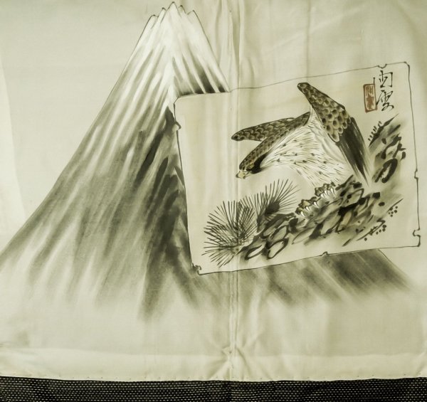画像4: P0709E 男性用 羽織   シルク（正絹） 深い茶色,  小さな点々 【中古】【USED】【リサイクル】 ★★★☆☆【P0709E】 (4)