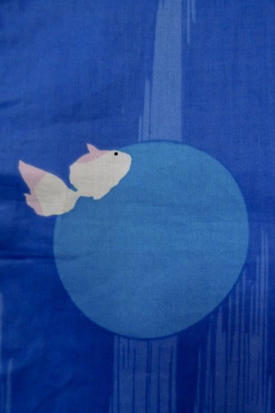 画像7: P0722A 女性用 浴衣（海外製）   綿 淡い青,  丸 【中古】【USED】【リサイクル】 ★★★★☆【P0722A】 (7)