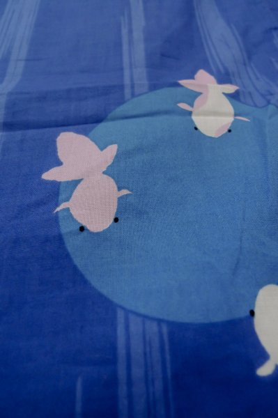画像9: P0722A 女性用 浴衣（海外製）   綿 淡い青,  丸 【中古】【USED】【リサイクル】 ★★★★☆【P0722A】 (9)