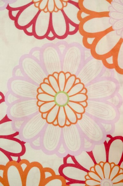 画像6: P0722D 女性用 浴衣（海外製）   綿 薄いオフ　ホワイト,  花 【中古】【USED】【リサイクル】 ★★★★☆【P0722D】 (6)