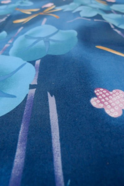 画像9: P0722F 女性用 浴衣（海外製）   綿 青,  梅 【中古】【USED】【リサイクル】 ★★★★☆【P0722F】 (9)