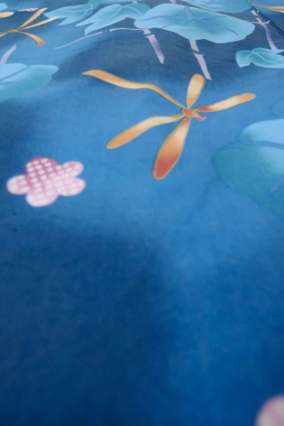 画像10: P0722F 女性用 浴衣（海外製）   綿 青,  梅 【中古】【USED】【リサイクル】 ★★★★☆【P0722F】 (10)